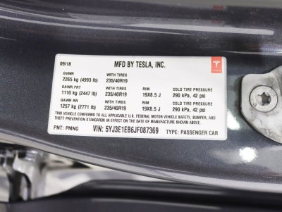 2018 Tesla Model 3 Long Range Battery 1 Owner Full Self Driving