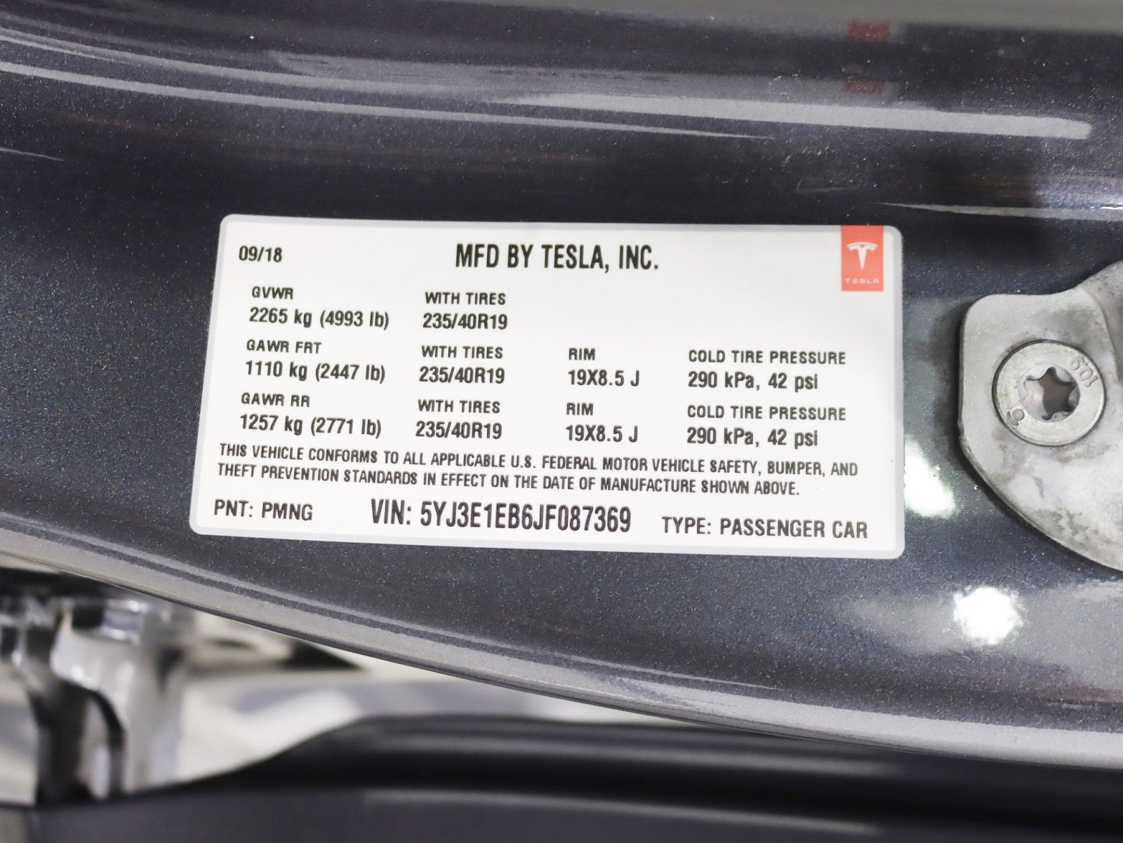 2018 Tesla Model 3 Long Range Battery 1 Owner Full Self Driving