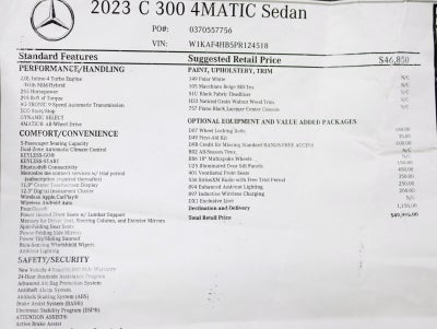 2023 Mercedes-Benz C 300 C 300 4MATIC® Sedan Surround Cameras Heated/Cooled Seats Moonroof