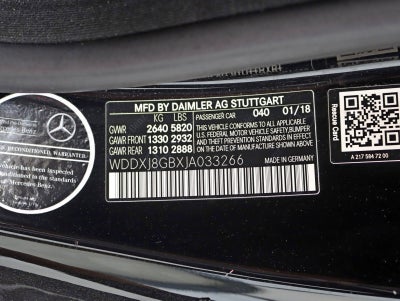 2018 Mercedes-Benz S 560 4MATIC® 2 Owner AMG® Premium 1 Pkg Magic Sky Roof Best Color Combo Fully Loaded